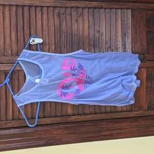 Open back tank top, light /breathable material, purple, small